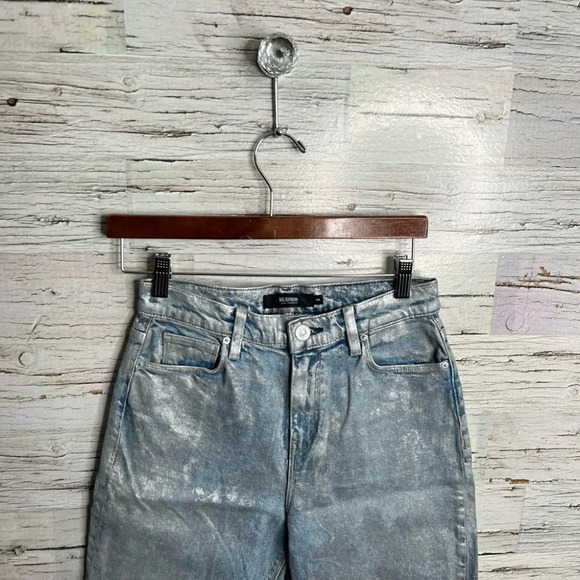 Hudson high rise straight holly jeans size 26 sparkly silver  blue - Picture 4 of 9